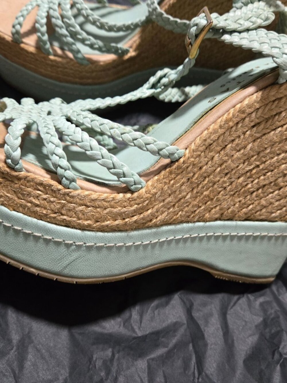 Palomitas by Paloma Barceló Mint Braided Platform Espadrille Wedge Sandals EU 40 - Picture 5 of 16